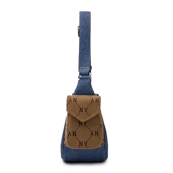 Túi Đeo Vai MLB Dia Mono Megalogo Denim Cargo Bag New York Yankees Indigo 3ABQM134N 50INS Màu Xanh -Nâu