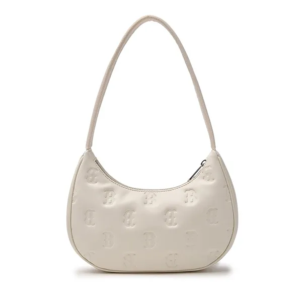 Túi Đeo Vai MLB Embo Monogram Boston Red Sox Hobo Bag 3ABQS024N-43CRD Màu Kem