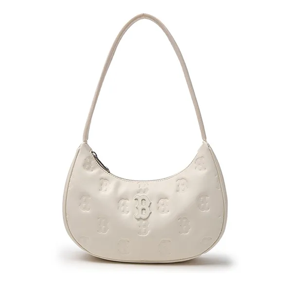 Túi Đeo Vai MLB Embo Monogram Boston Red Sox Hobo Bag 3ABQS024N-43CRD Màu Kem