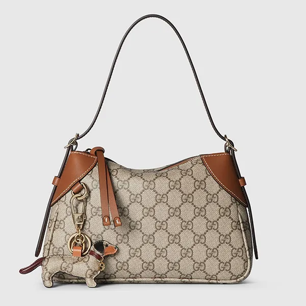 Túi Đeo Vai Nữ Gucci GG Emblem Small Shoulder Bag Beige 815218-FAEAA-9762 Màu Be