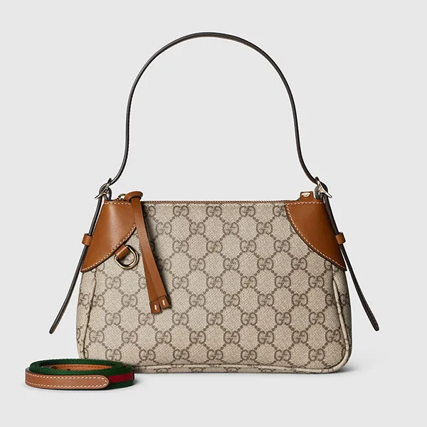 Túi Đeo Vai Nữ Gucci GG Emblem Small Shoulder Bag Beige 815218-FAEAA-9762 Màu Be
