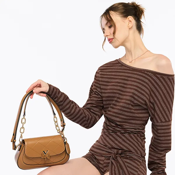Túi Đeo Vai Nữ Lyn Alenza S Shoulder Bag L26CBWA133 Brown Màu Nâu