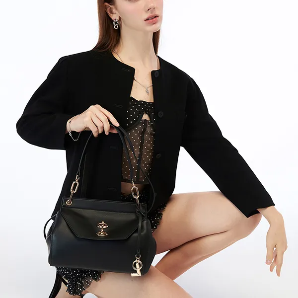Túi Đeo Vai Nữ Lyn Jardin Top Handle S Handbag - Black L26CBWC004 Màu Đen