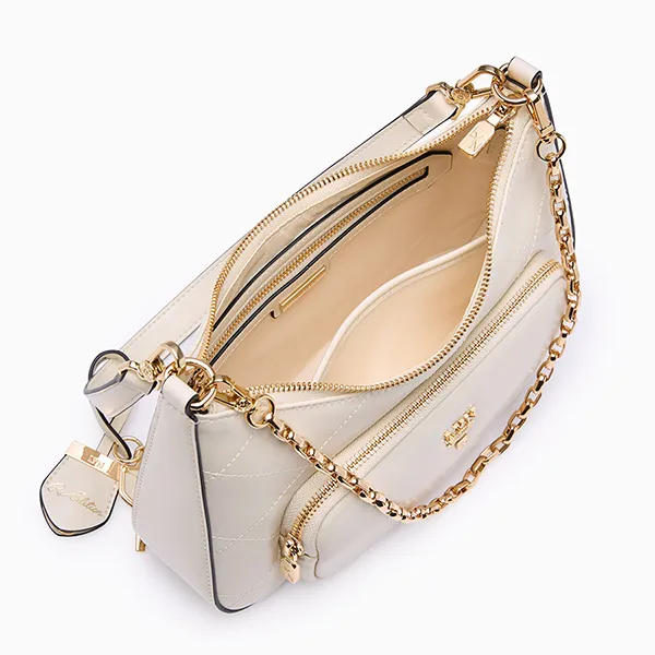Túi Đeo Vai Nữ Lyn Re-Edit Rosee Quilt M Shoulder Bag L26CBWA121 Ivory Màu Trắng