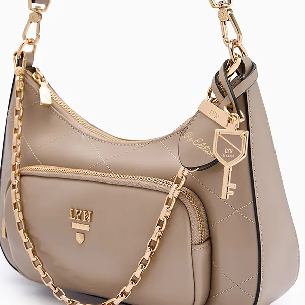 Túi Đeo Vai Nữ Lyn Re-Edit Rosee Quilt M Shoulder Bag L26CBWA121 Taupe Màu Nâu