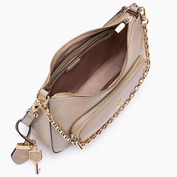 Túi Đeo Vai Nữ Lyn Re-Edit Rosee Quilt M Shoulder Bag L26CBWA121 Taupe Màu Nâu