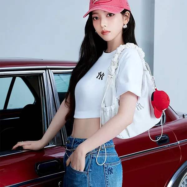 Túi Đeo Vai Nữ MLB Basic Athleisure Hobo Bag New York Yankees Cream 3ABQA015N-50CRS Màu Kem