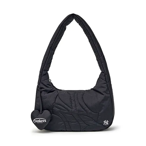 Túi Đeo Vai Nữ MLB Basic Sporty Stitch Hobo Bag New York Yankees Black 3ABQS016N-50BKS Màu Đen