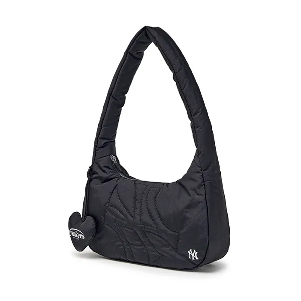 Túi Đeo Vai Nữ MLB Basic Sporty Stitch Hobo Bag New York Yankees Black 3ABQS016N-50BKS Màu Đen