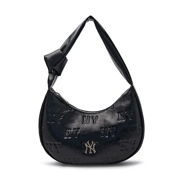 Túi Đeo Vai Nữ MLB Korea Classic Mono Crack Embo Hobo Bag Boston Red Sox Black 3ABQMV15N-50BKS Màu Đen