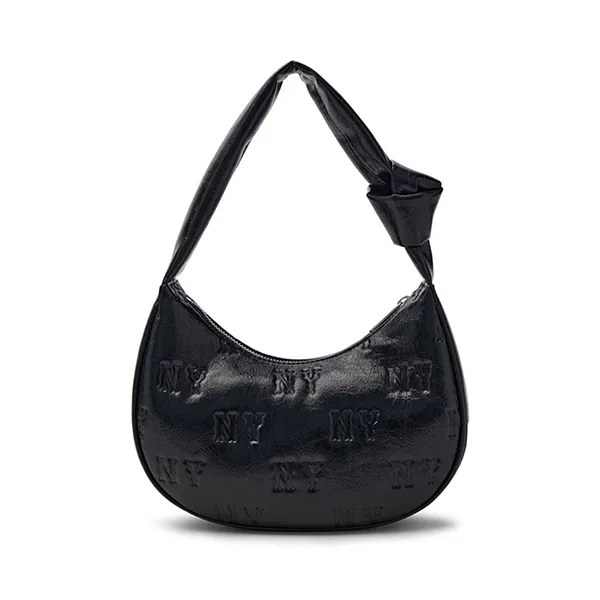 Túi Đeo Vai Nữ MLB Korea Classic Mono Crack Embo Hobo Bag Boston Red Sox Black 3ABQMV15N-50BKS Màu Đen