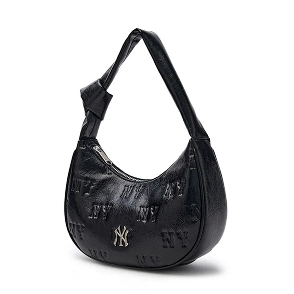 Túi Đeo Vai Nữ MLB Korea Classic Mono Crack Embo Hobo Bag Boston Red Sox Black 3ABQMV15N-50BKS Màu Đen