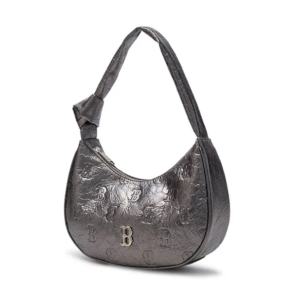 Túi Đeo Vai Nữ MLB Korea Classic Mono Crack Embo Hobo Bag Boston Red Sox Grey 3ABQMV25N-43GRS Màu Xám Đậm