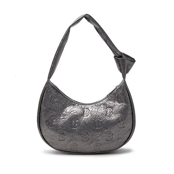 Túi Đeo Vai Nữ MLB Korea Classic Mono Crack Embo Hobo Bag Boston Red Sox Grey 3ABQMV25N-43GRS Màu Xám Đậm