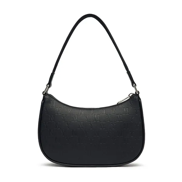 Túi Đeo Vai Nữ MLB Korea Monogram Embo Hobo Bag New York Yankees Black 3ABQS022N-50BKS Màu Đen