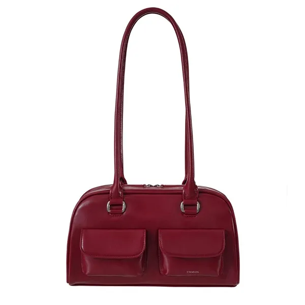 Túi Đeo Vai Nữ Stand Oil Chubby Bag Red Wine Màu Đỏ Rượu