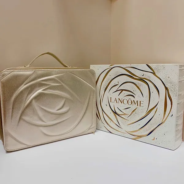 Túi Đựng Đồ Mỹ Phẩm Nữ Lancôme Holiday Beauty Box Màu Vàng Gold