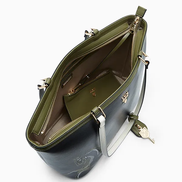 Túi Tote Nữ Lyn Re-Edit Mustang L Tote Bag - Printed Black L26CBWA107 Màu Đen