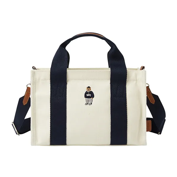 Túi Tote Nữ Whoau Steve Canvas Tote Bag WHBGE4911A Màu Trắng/Navy
