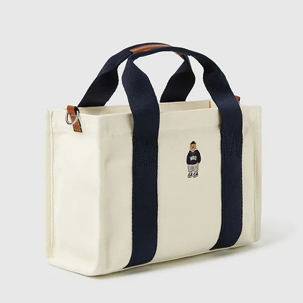 Túi Tote Nữ Whoau Steve Canvas Tote Bag WHBGE4911A Màu Trắng/Navy