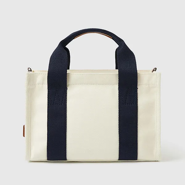 Túi Tote Nữ Whoau Steve Canvas Tote Bag WHBGE4911A Màu Trắng/Navy