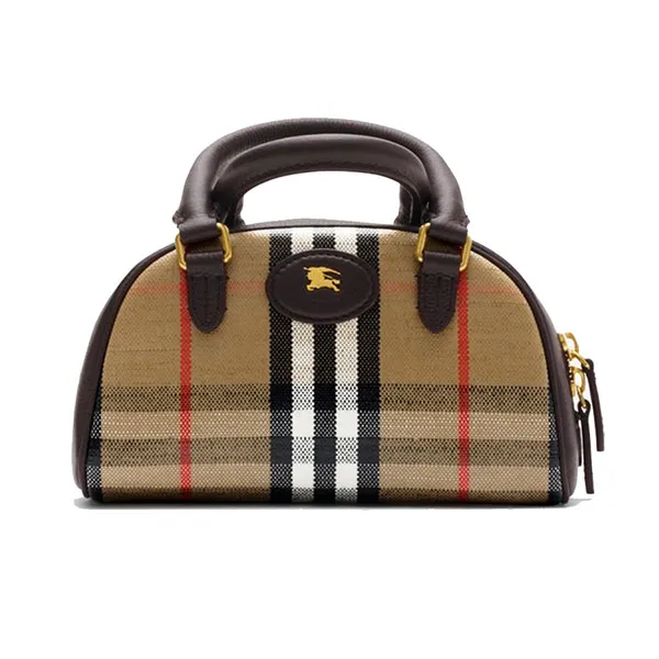 Túi Xách Tay Nữ Burberry BBR Mini Highlands Bowling Bag​ Màu Be