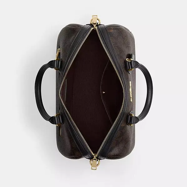 Túi Xách Tay Nữ Coach Rowan Large Satchel Bag In Signature Canvas CV959 Màu Nâu