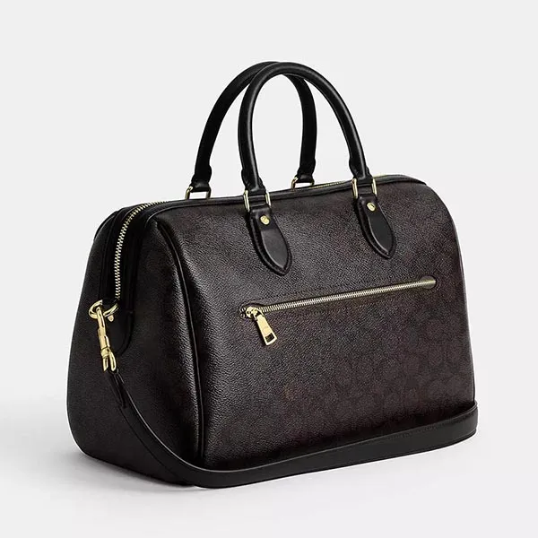 Túi Xách Tay Nữ Coach Rowan Large Satchel Bag In Signature Canvas CV959 Màu Nâu