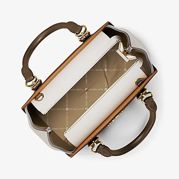 Túi Xách Tay Nữ Michael Kors MK Marilyn Small Color-Block Saffiano Leather Messenger Bag 35F5G6AM1T Luggage Multi Màu Nâu