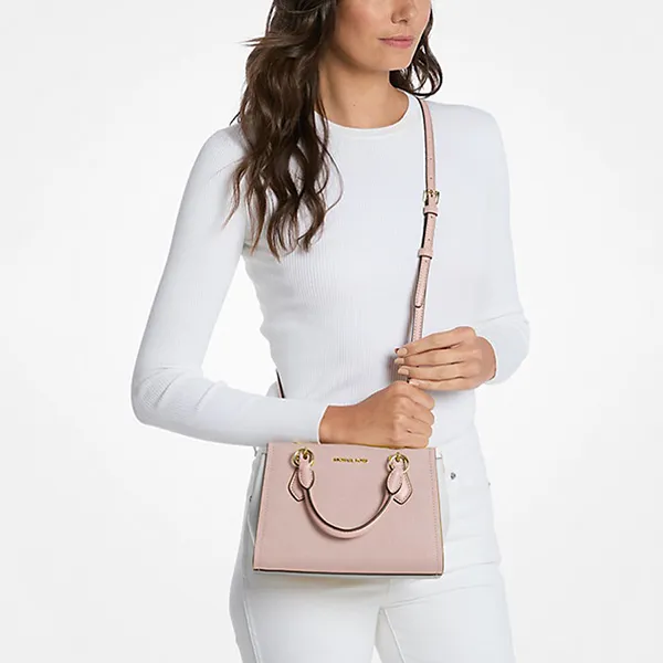 Túi Xách Tay Nữ Michael Kors MK Marilyn Small Color-Block Saffiano Leather Messenger Bag 35F5G6AM1T PWD BLSH MLT Màu Hồng