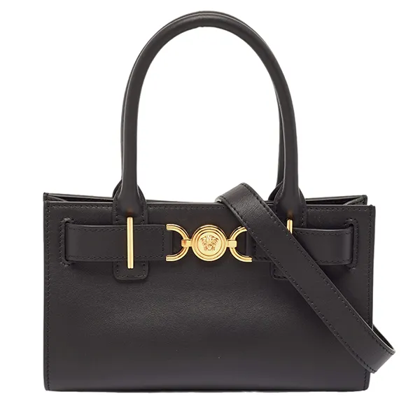 Túi Xách Tay Nữ Versace Black Leather Small Medusa 95 Tote Màu Đen