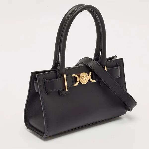 Túi Xách Tay Nữ Versace Black Leather Small Medusa 95 Tote Màu Đen