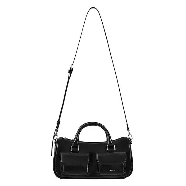 Túi Xách Tay Nữ Stand Oil Chubby Half Bag Màu Đen