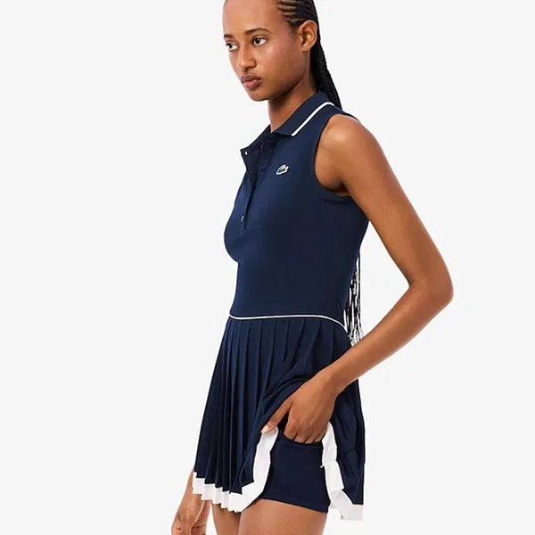 Váy Thể Thao Nữ Lacoste Women's Ultra Dry Tennis Heritage Dress EF8582_HID Màu Xanh Navy Size 38