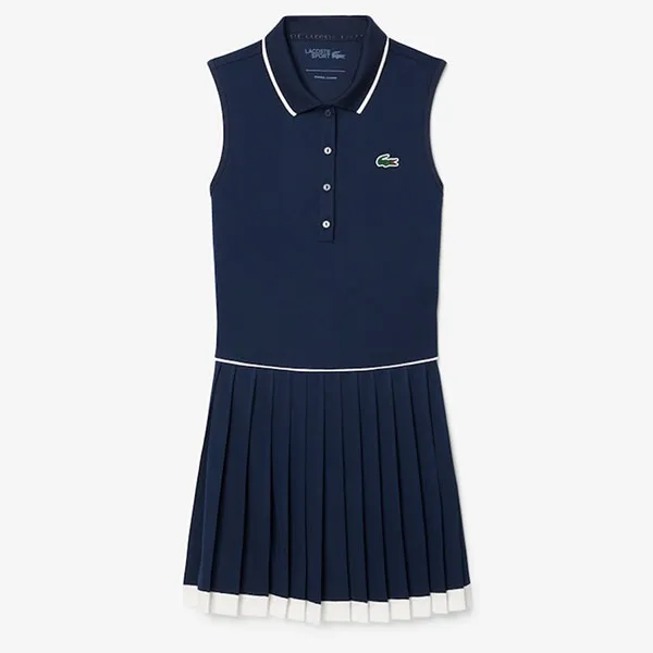 Váy Thể Thao Nữ Lacoste Women's Ultra Dry Tennis Heritage Dress EF8582_HID Màu Xanh Navy Size 38