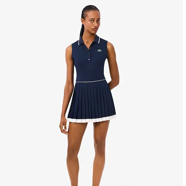 Váy Thể Thao Nữ Lacoste Women's Ultra Dry Tennis Heritage Dress EF8582_HID Màu Xanh Navy Size 38