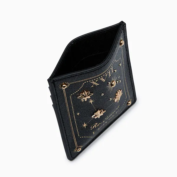 Ví Đựng Thẻ Nữ Lyn Astor Card Holder Wallet - Glitter Black L25FWWA040 Màu Đen