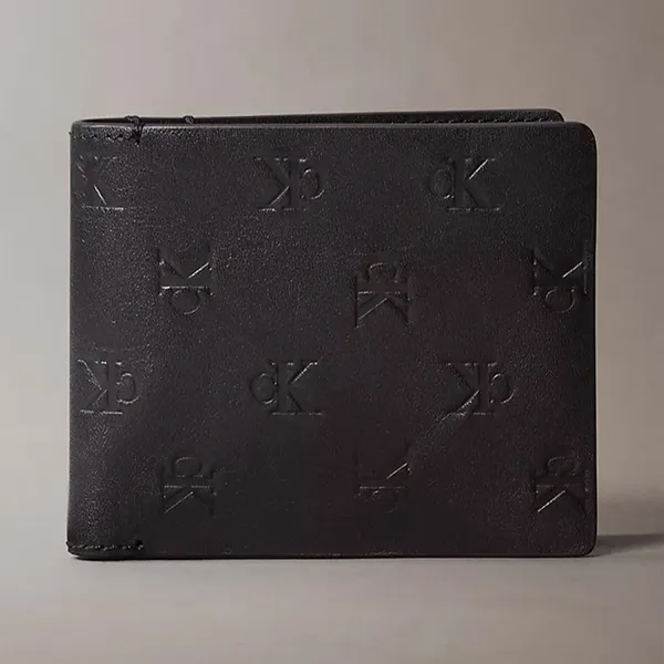 Ví Nam Calvin Klein CK Allover Monogram Logo Bifold Wallet Black 4G1020G - 001 Màu Đen