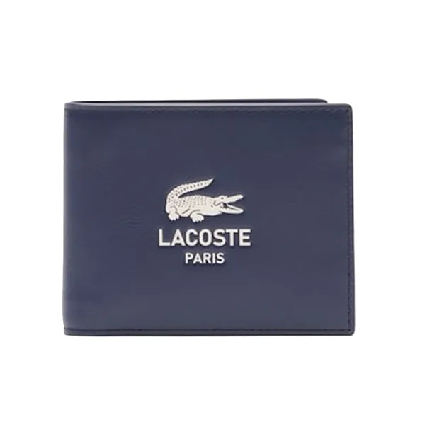 Ví Nam Lacoste Small FG Printed Leather Coin Purse NH4863FW Q89 Màu Xanh Navy
