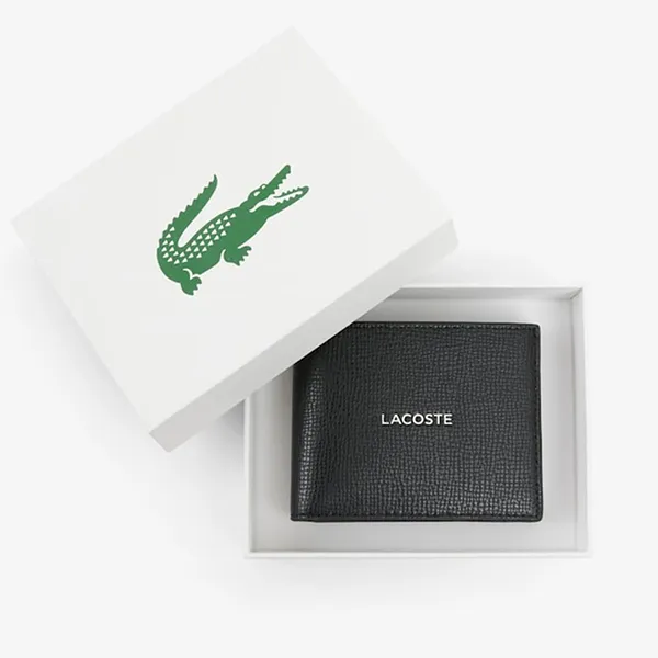 Ví Nam Lacoste Small Ossian Leather Billfold NH5052OI 000 Màu Đen