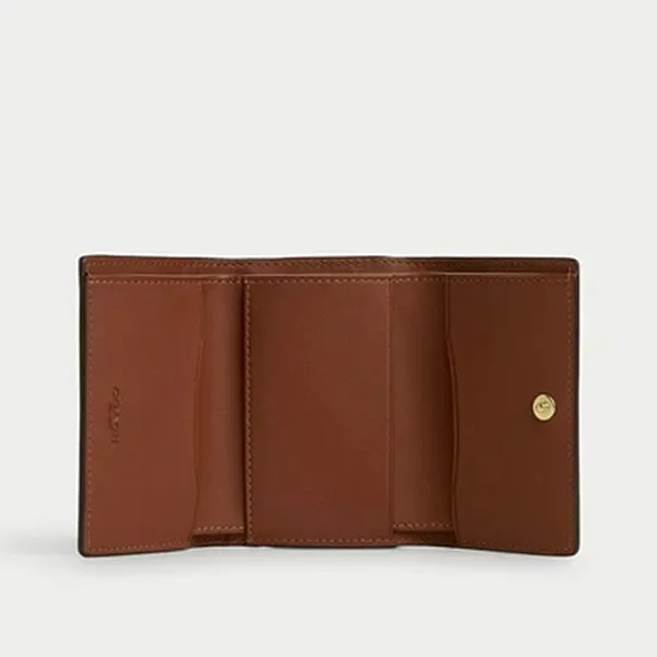 Ví Nữ Coach Micro Wallet In Signature Canvas CM761 Im/Brown/Redwood Màu Nâu