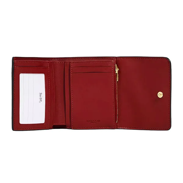 Ví Nữ Coach Trifold Wallet CE930 Gold/Brown1941 Red Màu Đỏ/Nâu