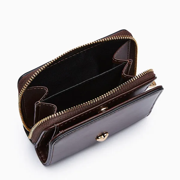 Ví Nữ Lyn Esme Short Wallet - Dark Brown L26CWWA038 Màu Nâu
