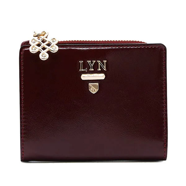 Ví Nữ Lyn Re-Edit Bliss Zip Short Wallet - Dark Red L26CWWA041 Màu Đỏ Đậm