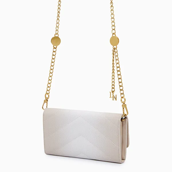 Ví Nữ Lyn Starita Long Wallet On Chain - Biege Variation 2 L26CWWB009 Màu Be