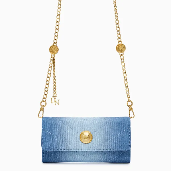 Ví Nữ Lyn Starita Long Wallet On Chain - Blue Variation 2 L26CWWB009 Màu Xanh Blue