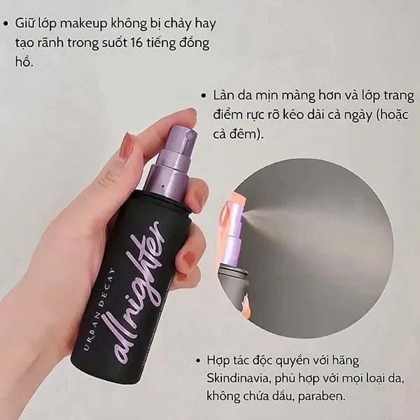 Xịt Khoá Nền Urban Decay All Nighter Long Lasting Makeup Setting 118ml