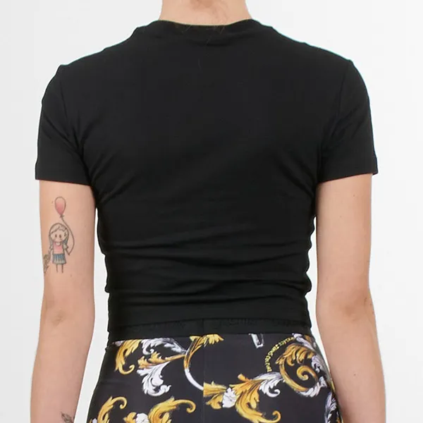 Áo Croptop Versace Barooque Crop T-Shirt 78HAHC05 CJ02C G89 Màu Đen Size M