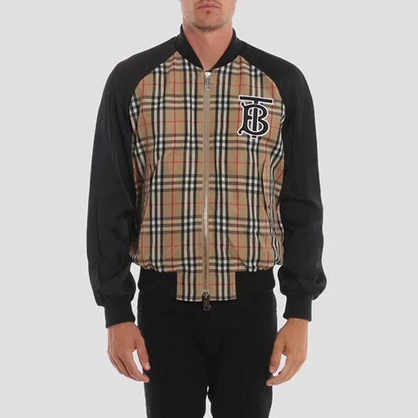 Áo Khoác Nam Burberry Monogram Motif Vintage Check Nylon Bomber Jacket 80136341 Phối Màu Size 46