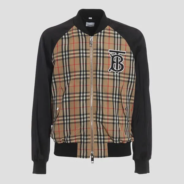 Áo Khoác Nam Burberry Monogram Motif Vintage Check Nylon Bomber Jacket 80136341 Phối Màu Size 46